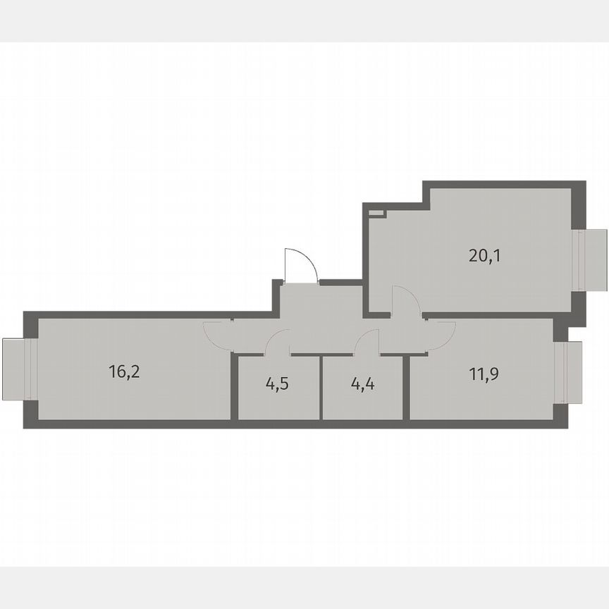 2-к. квартира, 65,1 м², 2/8 эт.