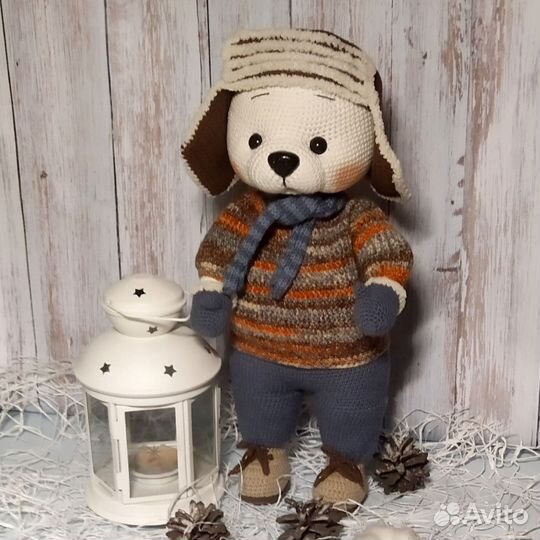 Вязаные игрушки медведь