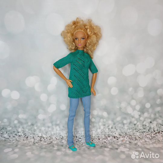Вязаная одежда для кукол Барби. Ручная работа