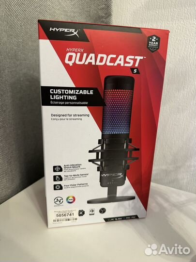 Микрофон hyperx quadcast s черный