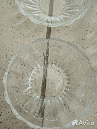 Розетки, блюдо для закусок СССР, стекло, хрусталин