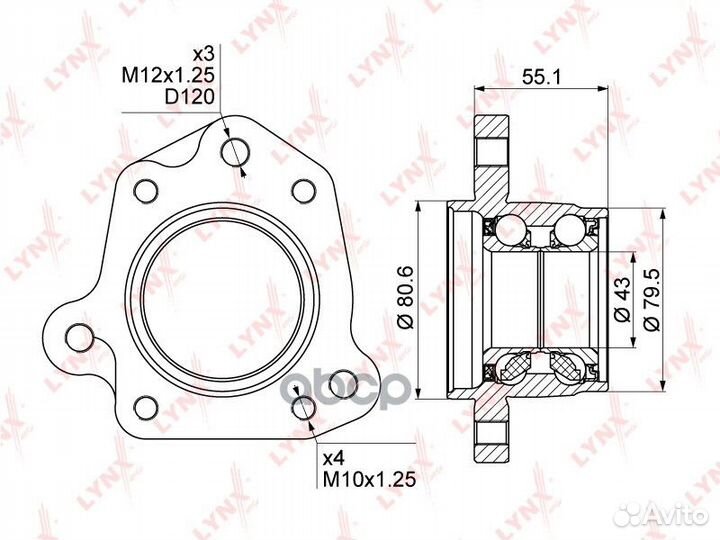 Ступица колеса зад прав WB1010 lynxauto