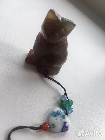 Кот кошка из натурального камня