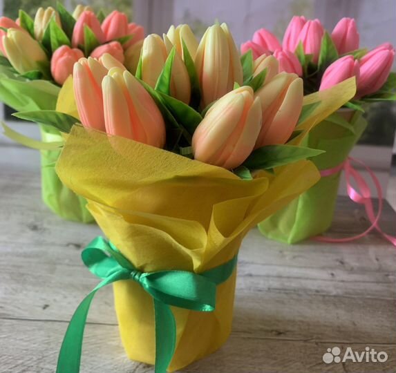 Букетики ручной работы из мыла