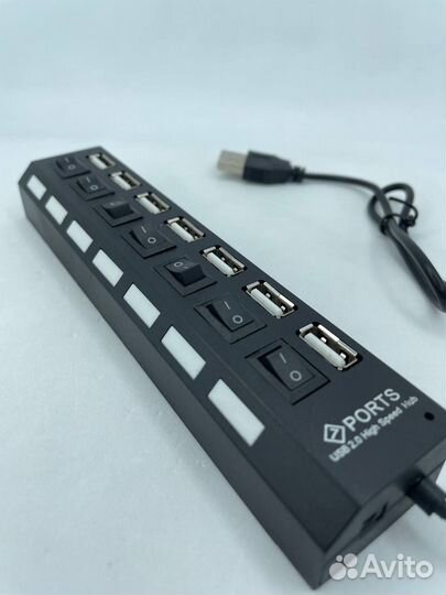 USB Hub разветвитель на 7 USB с выключателями