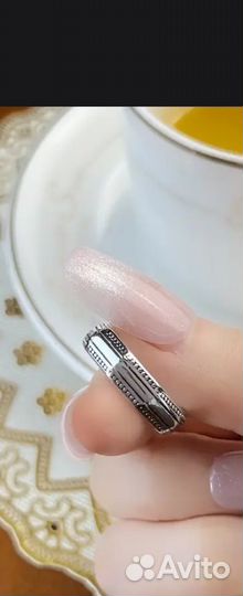 Серебряное кольцо девятигранник