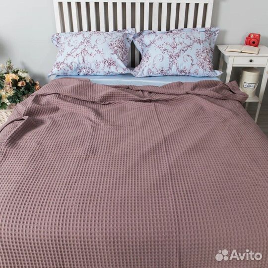 Вафельное покрывало баклажан