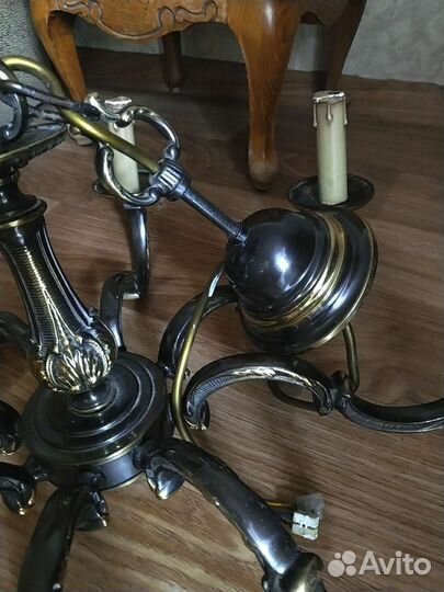 Люстра бронза антиквариат