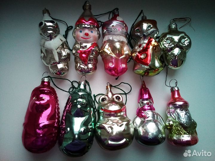 Елочные игрушки СССР (много 50-х годов)