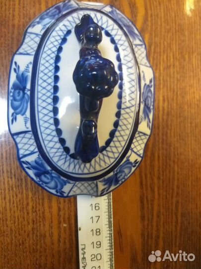 Крышка конфетницы гжель