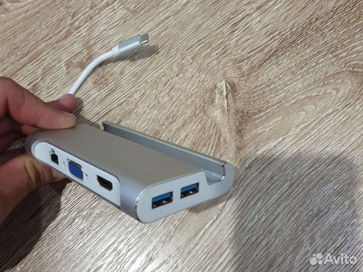 Usb C док-станция USB 3,0 Тип C VGA RJ45 PD, совме