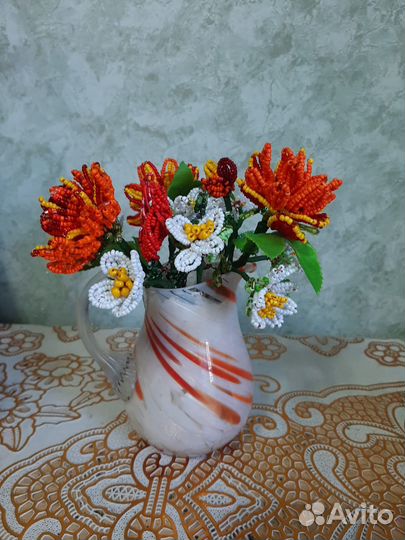 Самодельные цветы из бисера