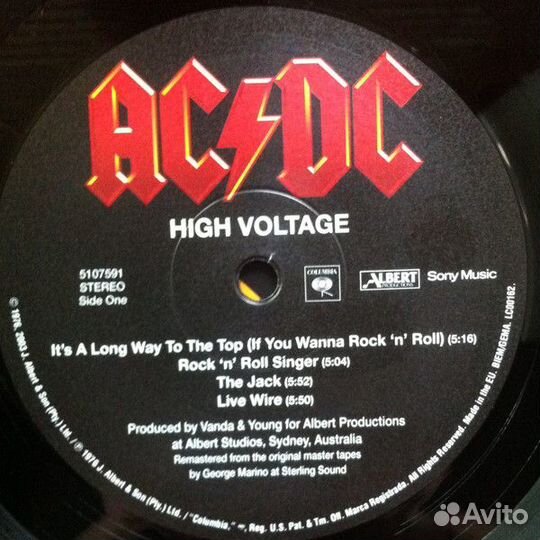 Виниловая пластинка AC/DC high voltage (Remastered