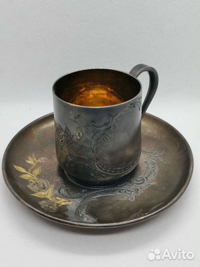 Кофейная пара серебро Фаберже