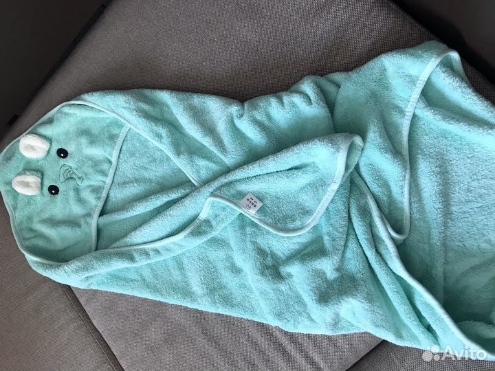 Полотенце детское/ пеленка-кокон с шапочкой