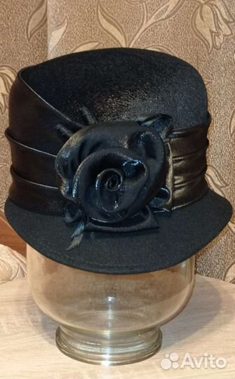 Шляпа фетровая женская черная