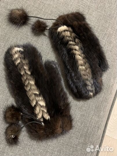 Варежки женские норковые