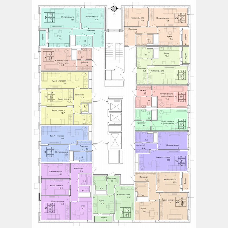 1-к. квартира, 38,7 м², 1/25 эт.