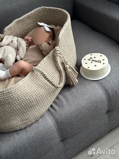 Плетеная люлька переноска для новорожденных