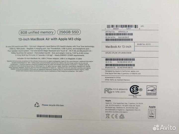 MacBook Air 13 M3 256GB Space Grey