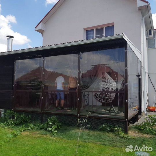 Мягкие окна, безрамное остекление навесы, беседки