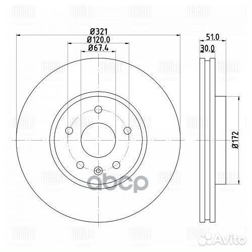 Диск тормозной передний Opel Insignia (08) /Saab