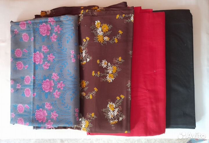 Отрезы ткани из СССР, хлопок, сатин, штапель