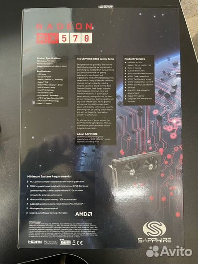 Видеокарта sapphire nitro+ RX 570 4 GB
