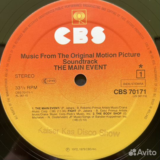 The Main Event The Original Soundtrack (1979г.)