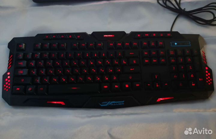 Игровая клавиатура с подсветкой, 3 цвета