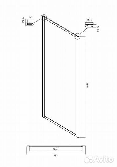 Душ. уголок Ambassador 116x78,5 chrome 17021103nx