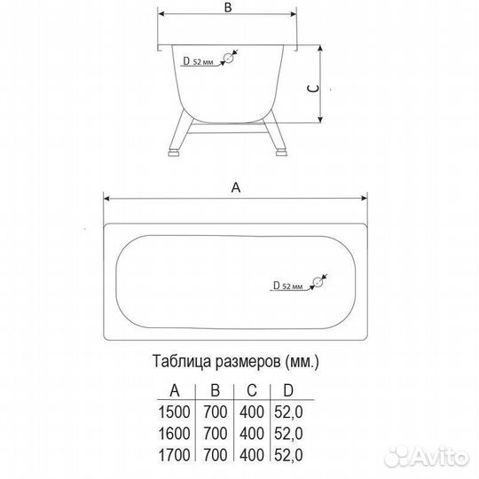 Ванна стальная 170