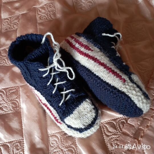 Носки шерстяные вязаные ручной работы