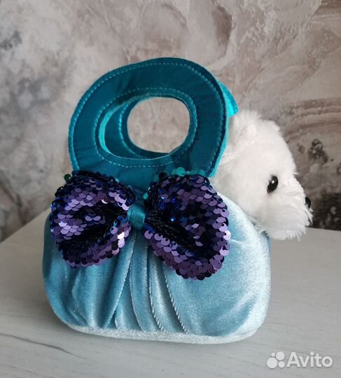 Мягкая игрушка собачка в сумке Aurora