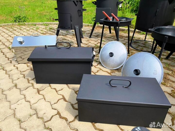 Казан чугунный, печь под казан, садж, шумовка