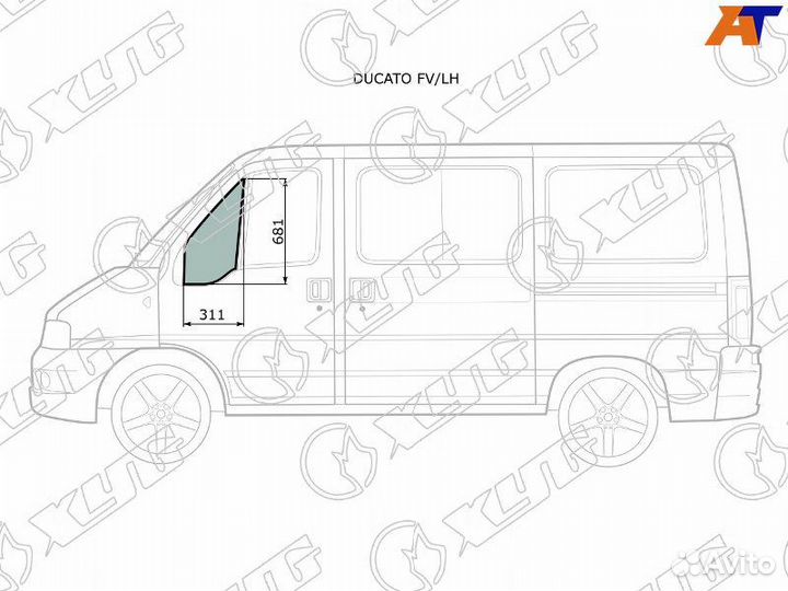 Стекло двери передней левой Peugeot Boxer 1