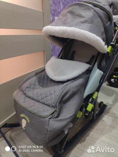 Детские санки коляска nika
