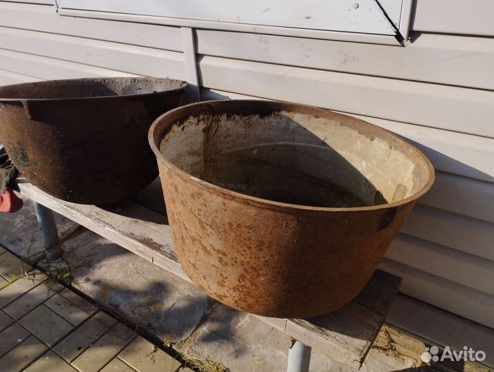 Большой чугунный казан, чугунок СССР, 40л