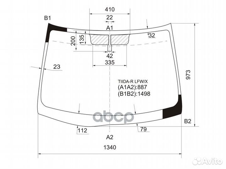 Стекло лобовое Nissan Tiida 04-14 / Tiida Latio