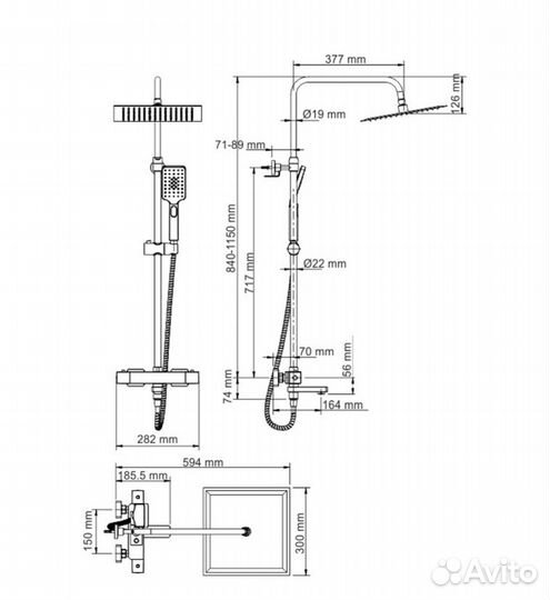 Душевая система wasserkraft Thermo A29901