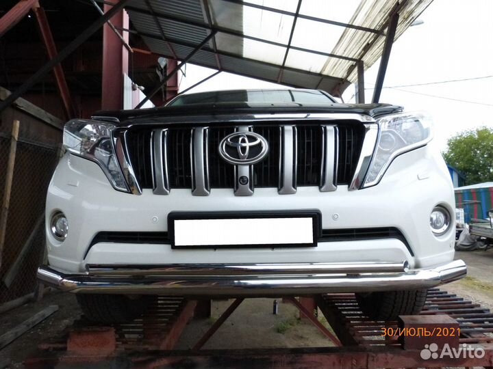 Кенгурятник с клыками полированн нерж Тойота Прадо