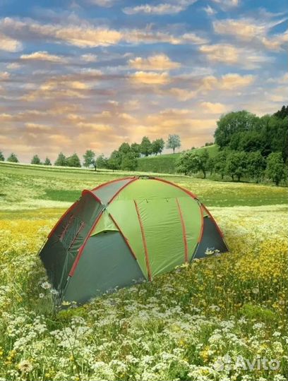 Палатка 6 местная с тамбуром двухкомнатная 1002-6