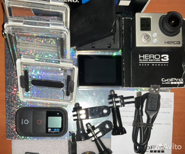 Gopro Hero 3 black, пульт, BacPac дисплей и допки