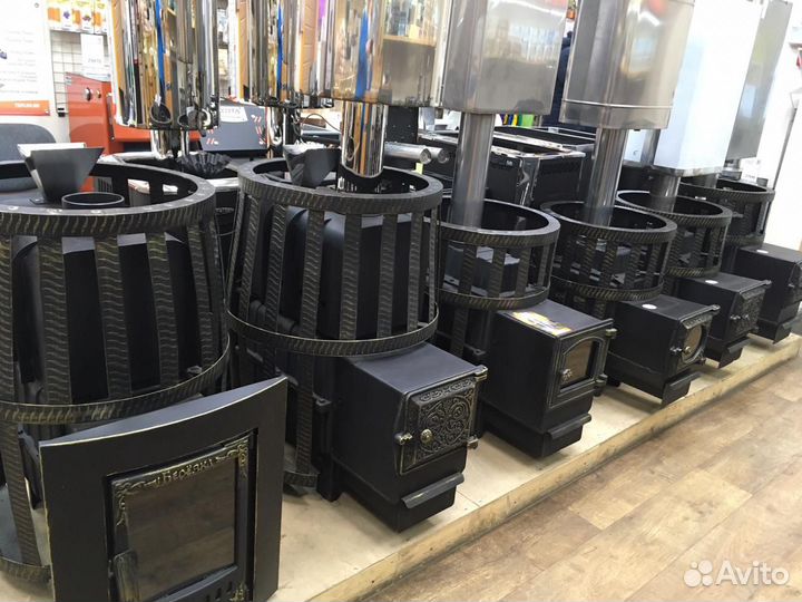 Чугунные толстостенные банные печи