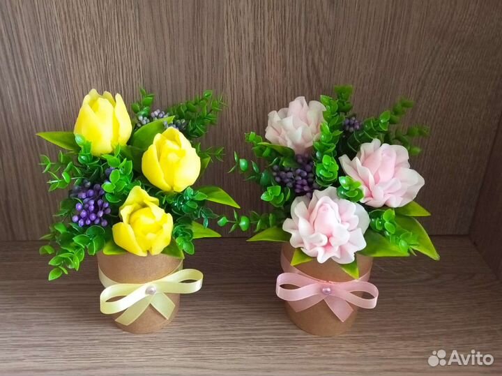 Букет цветов из мыла ручной работы ко Дню учителя