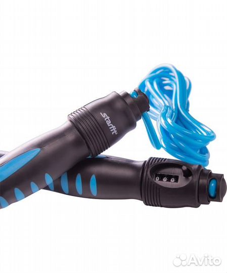 Скакалка пвх со счетчиком, синий/черный, 3м 1/20