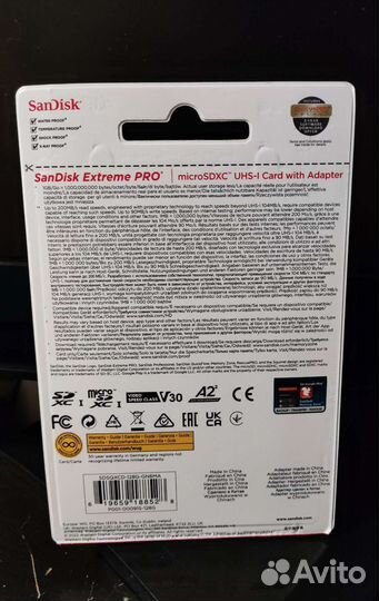 Карта памяти SanDisk Extreme Pro 128 гб