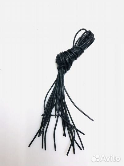 Шнурки обувные вощёные синие круглые