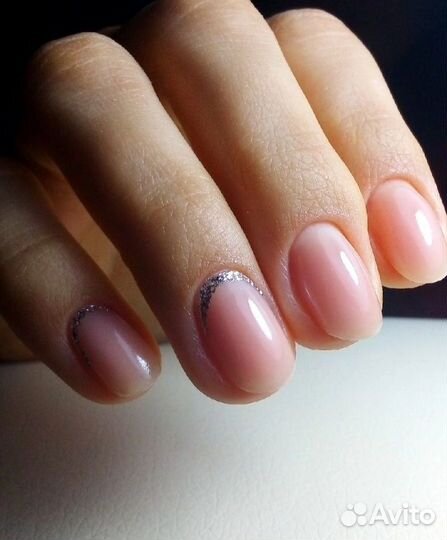 Маникюр, гель-лак, выравнивание н.п., наращивание