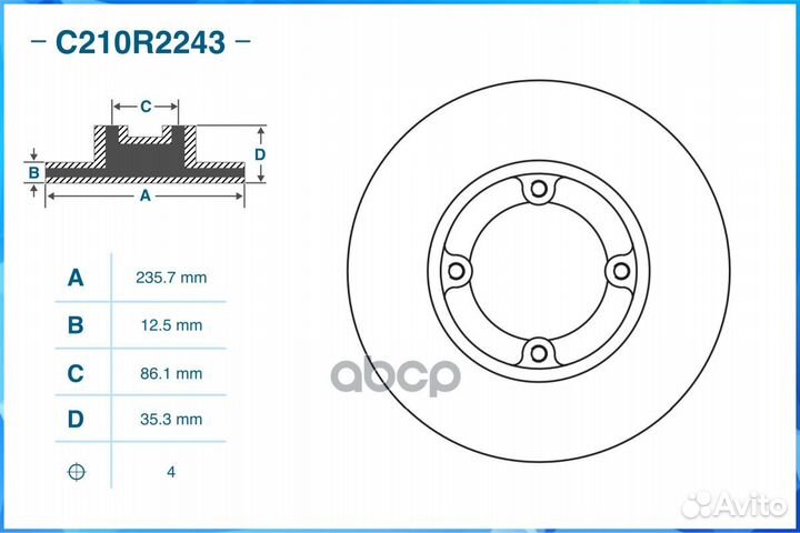 Диск тормозной передний, general motors C210R22